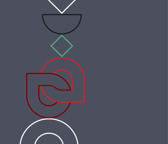 2D images of stacked shapes in balance  on the right 